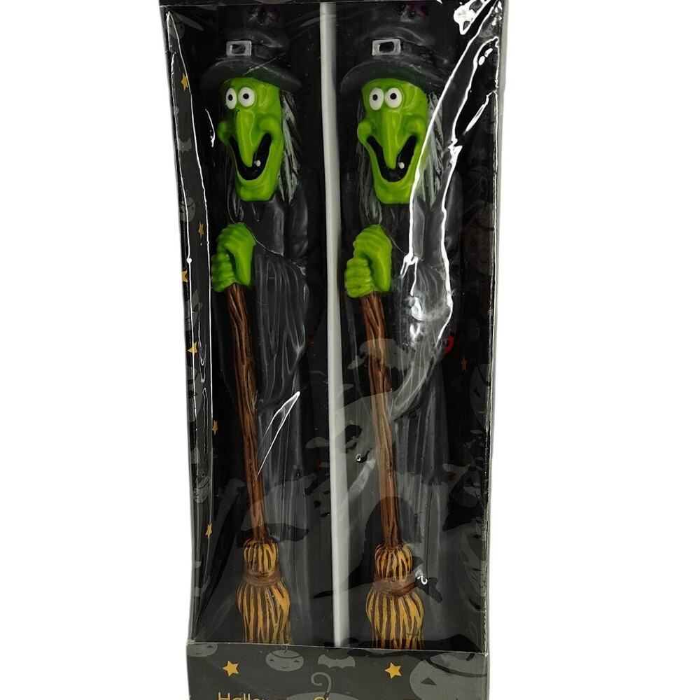 Vintage Witch Figure Taper Candles Halloween Set of 2